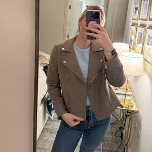 ANN TAYLOR GREY MOTO JACKET